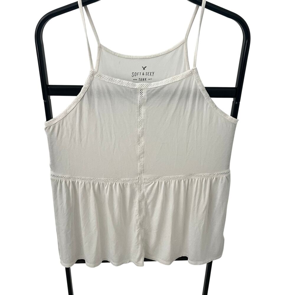 American Eagle Soft & Sexy White Lace Trim Cami Tank Top Women’s Medium M